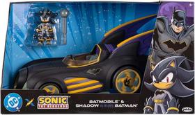 Sonic The Hedgehog e DC Boneco Shadow Batman Com Batmovel Veiculo 30 Cm Dispara dardo - Sunny