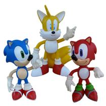 Sonic ul Sonic Vermelho Tails - 3 Bonecos Grandes