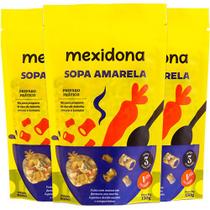 Sopa Amarela Mexidona Vegana Mix de batata, cenoura e tomate contendo 3 pacotes de 130g cada