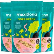 Sopa Detox Mexidona Vegana contendo 3 pacotes de 130g cada