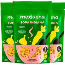 Sopa Indiana Mexidona Vegana contendo 3 pacotes de 160g cada