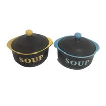Sopeira Com Tampa Cerâmica Alta Temperatura 300ml Soup