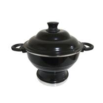 Sopeira De Aluminio Com Tampa Grande 3L Preto Verniz Belmar