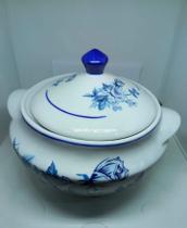 Sopeira flor azul em porcelana 3 litros