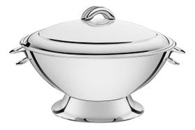 Sopeira tramontina service em aço inox com tampa 24 cm 61410240