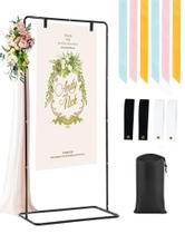 Soporte Ajustable para Carteles de Boda con Caballete Negro de 69 pulgadas Soporte Ajustable para Carteles de Boda con Caballete Negro de 69 pulgadas