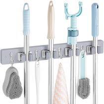 Soporte de Pared para Escobas y Mopas OUTNILI 41 cm 4 Ranuras 4 Ganchos