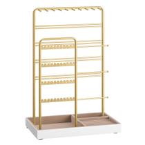 Soporte para Joyas SONGMICS Metal Dorado Pálido con Terciopelo 14x24x36 cm