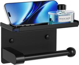 Soporte para Papel Higiénico StackTastic Negro Antióxido con Estante