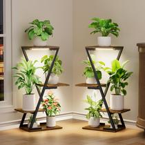 Soporte para plantas de interior EVAWOO, juego de 2 con luces de crecimiento, 32 cm de alto