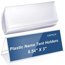 Soportes para Carteles de Nombre Vicenpal 100 Unidades de PVC Transparente 21,7x7,6 cm Soportes para Carteles de Nombre Vicenpal 100 Unidades de PVC Transparente 21,7x7,6 cm