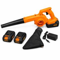 Soprador de Folhas 48V Sem Fio com 2 Baterias Carregador Alta Potência para Jardim Quintal e Garagem Soprador de Folhas 48V Sem Fio com 2 Baterias Carregador Alta Potência para Jardim Quintal e Garagem