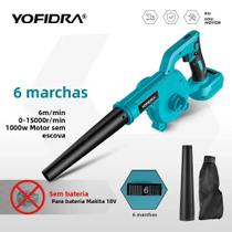 Soprador De Folhas E Neve Sem Fio De 15000 RPM Com Coletor De Poeira Para Bateria Makita