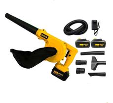 Soprador De Folhas Portátil 21v 2 Baterias Aspirador Elétrico Premium