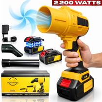 Soprador de Folhas Recarregável 48V 2x Baterias 2200w Potente Estética Automotiva Computador Jardim