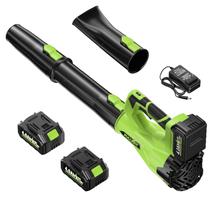 Soprador de folhas sem fio FULLYEA 500 CFM 150 MPH 2x4,0 Ah Soprador de folhas sem fio FULLYEA 500 CFM 150 MPH 2x4,0 Ah