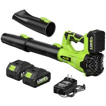Soprador de Folhas Sem Fio FULLYEA 650CFM/180MPH, Elétrico 21V com 3 Tubos e 2 Baterias de 4.0Ah, 6 Modos de Velocidade, Soprador a Bateria para Limpeza de Pátio, Jardim, Garagem, Gramado (Verde)