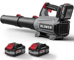 Soprador de folhas sem fio GROWORT 630CFM/160MPH 21V com bateria 2x4,0Ah Soprador de folhas sem fio GROWORT 630CFM/160MPH 21V com bateria 2x4,0Ah