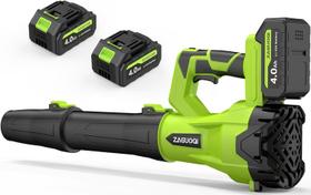 Soprador de Folhas sem Fio ZAGUOQI 20V 650 CFM 6 Velocidades 2x4Ah