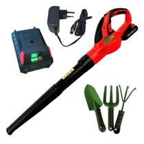 Soprador de Grama para o Quintal a Bateria Bivolt Potente com Kit Varrer Folhas