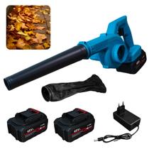 Soprador e Aspirador Portátil 48V 2 em 1 Sem Fio com 2 Baterias Carregador e Saco Coletor Soprador e Aspirador Portátil 48V 2 em 1 Sem Fio com 2 Baterias Carregador e Saco Coletor