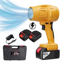 Soprador Secador turbo portátil usb recarregável 2 baterias Bivolt forte