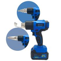 Soprador Termico Portatil 21v 3 Bocais de Metal Potente 2 Baterias 20000mAh 300 a 550 graus Soprador Termico Portatil 21v 3 Bocais de Metal Potente 2 Baterias 20000mAh 300 a 550 graus
