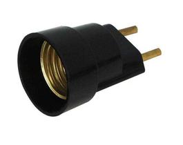 Soquete Adaptador Termoplástico Preto Plugue Macho Foxlux
