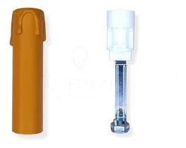 Soquete Bocal P/ Lustres Vela Lagrima E14 Lucch 10cm Bege Soquete Bocal P/ Lustres Vela Lagrima E14 Lucch 10cm Bege