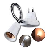 Soquete C/ Tomada Bocal E27 Bivolt 20cm Flexível Lâmpada Luz Quarto Sala Abajur Cozinha Botão Liga Soquete C/ Tomada Bocal E27 Bivolt 20cm Flexível Lâmpada Luz Quarto Sala Abajur Cozinha Botão Liga