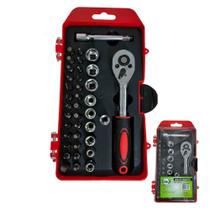 Soquete com Catraca Reversivel Extensor Sextavado Jogo 38 peças ID-2216K Idea
