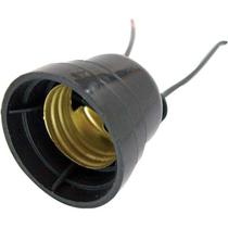 Soquete com rabicho e27 preto cerge