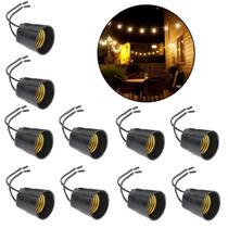 Soquete Com Rabicho Minion Preto Bocal Lâmpada E27 10 Un