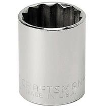 Soquete Curto 10mm, 12 pontas, encaixe 3/8 - 44302- Craftsman