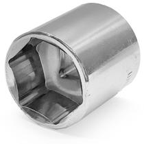 Soquete Curto Sextavado Aço 27 Mm Encaixe 1/2 Prateado