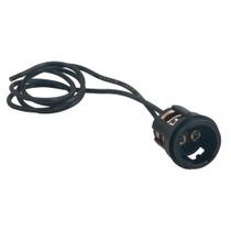 Soquete de baioneta de contato duplo Perko Black Polymer com trança de 10 cm