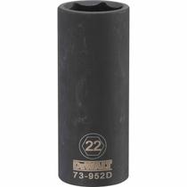 Soquete de Impacto DEWALT 1/2" - Drive Deep 6 Pontos 22mm - Aço CR-440