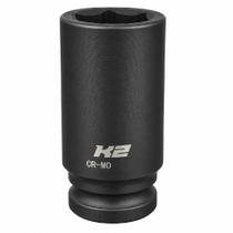 Soquete de Impacto Longo Sextavado Em Aço Encaixe 3/4'' - K2