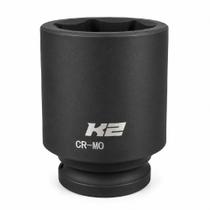 Soquete de Impacto Longo Sextavado Em Aço Encaixe 3/4'' - K2