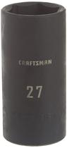 Soquete de impacto profundo Craftsman, unidade de 1/2 polegada, 27 mm, métrica Soquete de impacto profundo Craftsman, unidade de 1/2 polegada, 27 mm, métrica