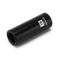 Soquete de impacto profundo MIXPOWER 1/2" CR-MO, 19 mm, 6 pontas, design com cantos arredondados, soquete de grau de impacto para porca de eixo para remoção fácil Soquete de impacto profundo MIXPOWER 1/2" CR-MO, 19 mm, 6 pontas, design com cantos arredondados, soquete de grau de impacto para porca de eixo para remoção fácil