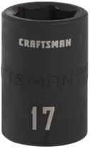 Soquete de impacto raso CRAFTSMAN com acionamento de 1/2 polegada, 17 mm, métrico