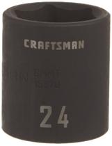 Soquete de impacto raso CRAFTSMAN com acionamento de 1/2 polegada, 24 mm, métrico