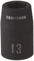 Soquete de impacto raso CRAFTSMAN com acionamento de 1/2 polegada de 13 mm métrico
