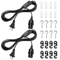 Soquete de lâmpada DiCuno E26 4m Cord Switch, pacote com 2