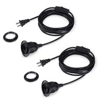 Soquete de lâmpada HESSION, pacote com 2, 4,5 m, plug-in preto Soquete de lâmpada HESSION, pacote com 2, 4,5 m, plug-in preto