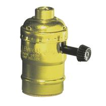 Soquete de lâmpada Leviton 7090-PG Botão de latão de 2 circuitos