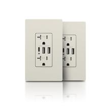 Soquete de parede USB TOPELER, pacote com 2 portas USB, 30 W, 6,0 A, USB C Soquete de parede USB TOPELER, pacote com 2 portas USB, 30 W, 6,0 A, USB C