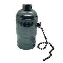 Soquete E27 com Cordinha Antigo Retro Vintage - Preto Perola Soquete E27 com Cordinha Antigo Retro Vintage - Preto Perola