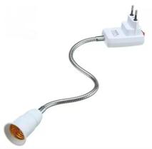 Soquete E27 Flexível Adaptador Para Tomada Botão Liga e Desliga 40cm Soquete E27 Flexível Adaptador Para Tomada Botão Liga e Desliga 40cm